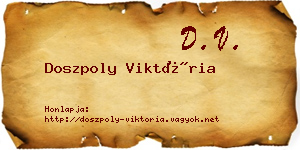 Doszpoly Viktória névjegykártya